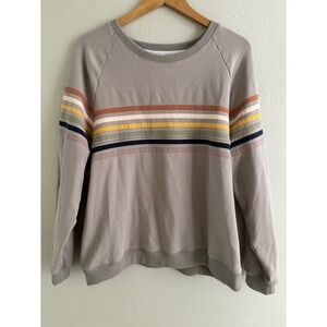 Movemama Nursing Breastfeeding Sweatshirt Hidden Zipper Gray Rainbow XXL